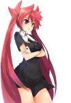  alternate_costume arcana_heart arcana_heart_3 crossed_arms kamui0226 long_hair open_mouth red_eyes redhead scharlachrot skirt twintails very_long_hair 