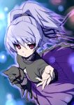  1girl akata_itsuki cat darker_than_black flat_chest looking_at_viewer mao_(darker_than_black) purple_hair ribbon violet_eyes yin 