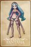  armor black_panties dagger eyebrows flat_chest goggles green_eyes green_hair midriff moyasiwhite navel original panties pixiv_fantasia pixiv_fantasia_sword_regalia pointy_ears sheath smile thick_eyebrows tubetop twintails underwear weapon 