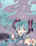  1girl detached_sleeves green_eyes green_hair hatsune_miku headset long_hair necktie open_mouth reira_(r-suoh) simple_background solo twintails vocaloid 