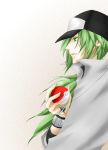  1boy bad_id green_eyes green_hair hat highres jewelry kobashi_shou n_(pokemon) necklace open_mouth poke_ball pokemon pokemon_(game) pokemon_bw solo 