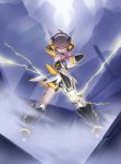  1girl armor electricity furuu glowing glowing_eyes magical_girl senki_zesshou_symphogear solo tachibana_hibiki_(symphogear) 