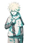  1boy closed_eyes forehead_protector hood_down hoodie male namikaze_minato naruto sketch smile solo standing young 