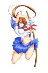  1girl breasts kiryu(1003) long_hair red_eyes redhead school_uniform serafuku skirt solo sword weapon 