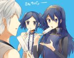  blue_eyes blue_hair cynthia_(fire_emblem) fire_emblem fire_emblem:_kakusei long_hair lucina mejiro milk_bar my_unit short_hair siblings silver_hair sisters tiara 