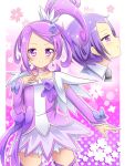  1girl cure_sword dokidoki!_precure dual_persona gloves hair_ornament heart jewelry kenzaki_makoto precure purple_hair shinekalta short_hair solo violet_eyes 