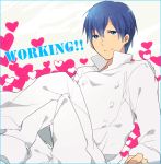  1boy blue_eyes blue_hair chef male pocky1202 short_hair smile souma_hiroomi working!! 
