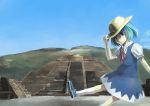  cirno hat ichiba_youichi pyramid ruins solo touhou 