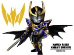  1boy armor belt character_name kamen_rider kamen_rider_knight kamen_rider_knight_survive kamen_rider_ryuki_(series) male maru_(pixiv587569) mask shield solo sword weapon 