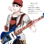  1boy earrings guitar instrument jewelry jojo_no_kimyou_na_bouken kisaragiyuu redhead solo terence_trent_d&#039;arby translation_request 