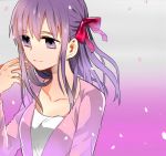  1girl fate/stay_night fate_(series) hair_ribbon long_hair matou_sakura orbe purple_hair ribbon solo violet_eyes 