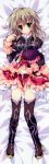  1girl absurdres boots brown_hair dakimakura dress elise_lutus green_eyes herurun highres legs tales_of_(series) tales_of_xillia thigh-highs thigh_boots tipo_(xillia) 