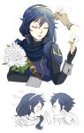  1girl blue_hair daisy eclectic fire_emblem fire_emblem:_kakusei flower krom long_hair lucina sleeping 