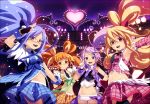  aida_mana armpits bare_shoulders blonde_hair blue_eyes blue_hair brown_eyes cure_diamond cure_heart cure_rosetta cure_sword detached_sleeves dokidoki!_precure earrings fingerless_gloves glasses gloves hishikawa_rikka jewelry kenzaki_makoto midriff navel necktie night night_sky orange_hair plaid plaid_skirt ponytail precure purple_hair red_eyes ribbon short_shorts shorts skirt sky star_(sky) tasaka_shinnosuke twintails violet_eyes yotsuba_alice 