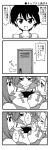  breast_smother comic girls_und_panzer isobe_noriko kawanishi_shinobu kondou_taeko locker monochrome multiple_girls nanashiro_gorou sasaki_akebi short_hair translation_request volleyball_uniform 