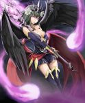  akira0171 black_hair hitodama jewelry necklace persephone_(p&amp;d) puzzle_&amp;_dragons staff violet_eyes wings 