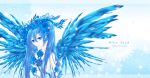  blue_eyes blue_hair flower hair_flower hair_ornament hatsune_miku rose vocaloid wasyutel wings 