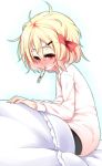  ahoge bed blush fever pajamas rumia shamo_(koumakantv) sick sitting solo thermometer touhou 