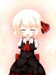  arms_behind_back blush closed_eyes cocozasa floral_background rumia smile solo touhou 