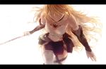  blonde_hair detached_sleeves hair_over_eyes jewelry long_hair milla_maxwell ring robinexile single_thighhigh sword tales_of_(series) tales_of_xillia thigh-highs very_long_hair weapon 
