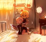  2girls bed blush hug mizuga multiple_girls mystia_lorelei rough rumia sitting sitting_on_lap sitting_on_person touhou window 