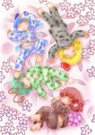  4girls cirno closed_eyes flower matty_(zuwzi) multiple_girls mystia_lorelei pajamas rumia sleeping team_9 touhou wriggle_nightbug ⑨ 