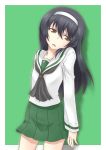  black_hair girls_und_panzer hairband kyoukya_(kyouya02) long_hair long_sleeves reizei_mako school_uniform serafuku 