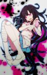  1girl apron bandages dangan_ronpa long_hair nurse open_mouth purple_hair skirt solo super_dangan_ronpa_2 tsumiki_mikan violet_eyes 