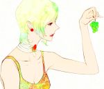  character_request earrings egawa_satsuki eugenie_danglars face food fruit gankutsuou grapes hands holding holding_fruit jewelry short_hair 
