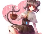  bad_id basket grey_hair jewelry merusuke mouse mouse_ears mouse_tail nazrin pendant red_eyes short_hair solo tail touhou 