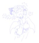  &gt;_&lt; bat_wings chibi fang hat monochrome oekaki remilia_scarlet short_hair shoryuken shouryuuken sketch solo sotto touhou wings 