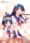  blue_eyes blue_hair flower head_wreath headphones long_hair microphone multiple_girls omgamilla saten_ruiko school_uniform serafuku short_hair to_aru_kagaku_no_railgun to_aru_majutsu_no_index uiharu_kazari 