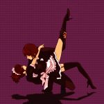  1girl aragaki_shinjirou couple dancing female_protagonist_(persona_3) giricho maid persona persona_3 persona_3_portable thigh-highs thighhighs 