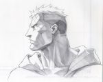  fullmetal_alchemist gorigo highres male monochrome muscle scar_(fullmetal_alchemist) sketch solo 