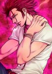  1boy cigarette k-996 k_(anime) muscle red_eyes redhead short_hair solo suou_mikoto_(k) 