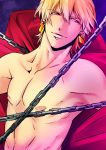  1boy blonde_hair chain earrings fate/zero fate_(series) gilgamesh jewelry k-996 nipples nude red_eyes solo 