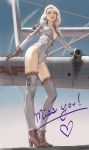  airplane breasts cleavage gloves heart solo tagme thigh-highs whiskypaint white_hair 