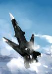  airplane canards clouds flying jet keisan realistic russian su-47 