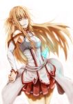  1girl asuna_(sao) breastplate brown_eyes brown_hair detached_sleeves long_hair shiro467 sword_art_online yuuki_asuna 