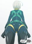  1girl ahoge ass bodysuit mizuki_makoto short_hair silver_hair uchuu_senkan_yamato_2199 yamamoto_akira 