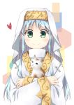  1girl blue_hair cat green_eyes habit index kouji_(campus_life) long_hair nun safety_pin to_aru_majutsu_no_index 