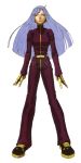  1girl belt blue_hair breasts catsuit chaps closed_eyes cropped_jacket full_body gloves king_of_fighters king_of_fighters_2002 kula_diamond long_hair nona official_art solo zipper 