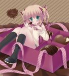  1girl blonde_hair bon_bon box chocolate green_eyes kamikita_komari little_busters!! mana_(10221125) ribbon school_uniform short_hair 