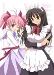  2girls breasts grin long_hair maid maid_headdress multiple_girls personification pink_hair smile vfenster wink 