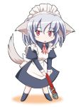  1girl animal_ears chibi dog_ears dog_tail lowres maid simple_background solo tail vfenster white_background 