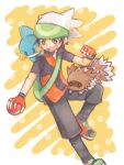  1boy black_eyes black_hair blush fingerless_gloves gloves hat holding holding_poke_ball mudkip poke_ball pokemon pokemon_(creature) pokemon_(game) pokemon_rse tegaki tsumuki yuuki_(pokemon) zigzagoon 