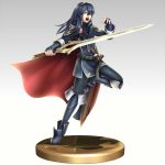  1girl blue_hair fire_emblem fire_emblem:_kakusei intelligent_systems lucina nintendo solo sora_(company) spoilers super_smash_bros. super_smash_bros_for_wii_u_and_3ds sword trophy weapon 