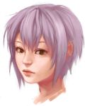  1girl a-ka nagato_yuki portrait purple_hair realistic short_hair solo suzumiya_haruhi_no_yuuutsu yellow_eyes 