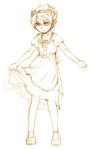  1boy alice_(wonderland) alice_(wonderland)_(cosplay) alice_in_wonderland apron cosplay cr72 crossdressinging dress inazuma_eleven_(series) inazuma_eleven_go male matsukaze_tenma solo standing white_background 