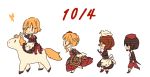  :&lt; aiwatan ascot beatrice bird black_hair blonde_hair brown_hair butterfly chibi dress engagement_ring hat horse kanon_(umineko) maid multiple_persona pointing red_legwear shannon umineko_no_naku_koro_ni yasu_(umineko) 